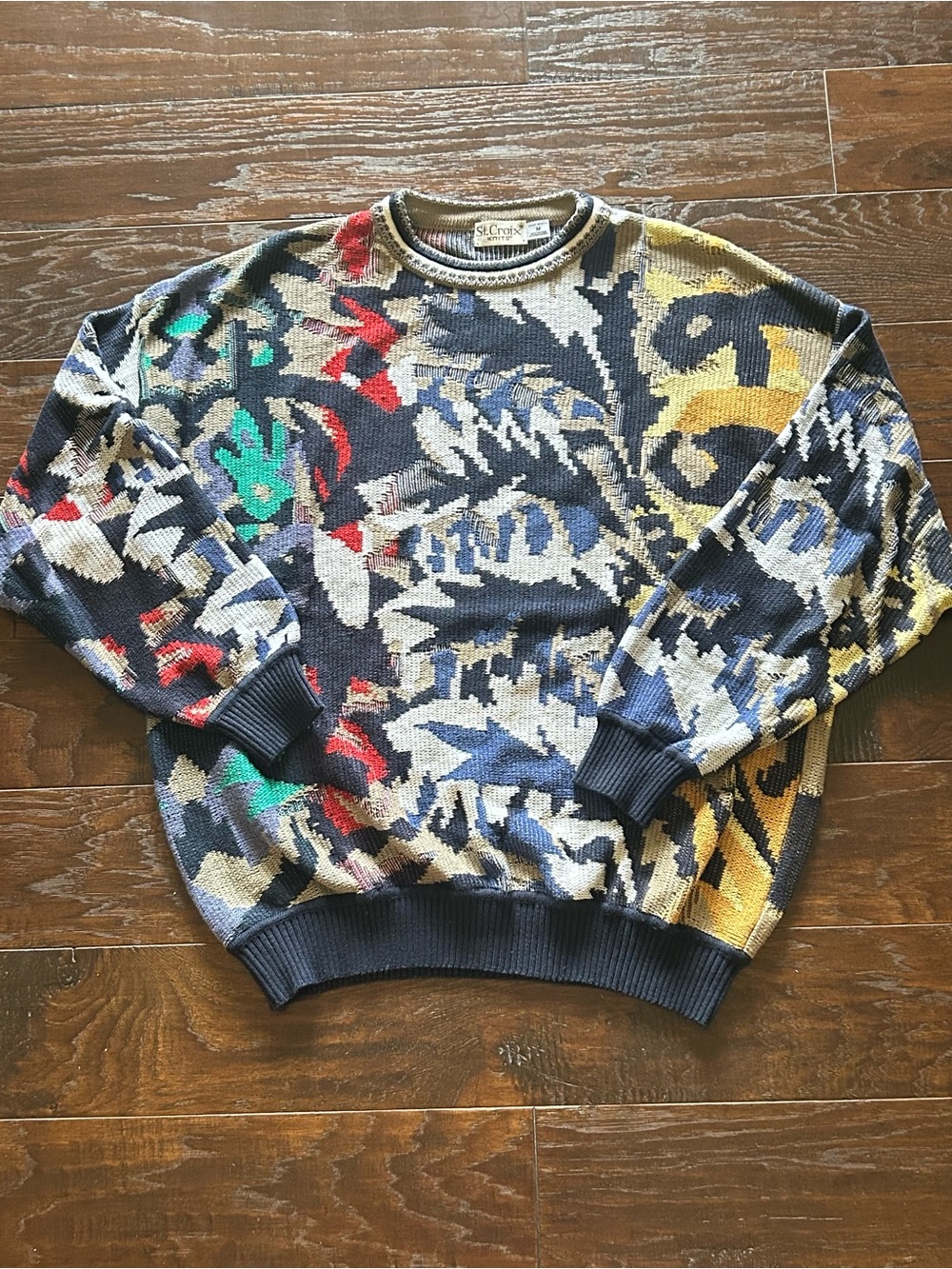 St. Croix Vintage Abstract Sweater M